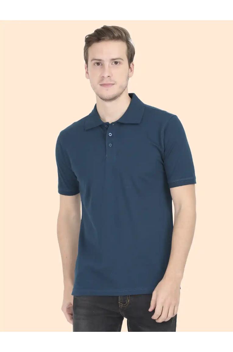 Men Petrol Blue Polo T-shirt