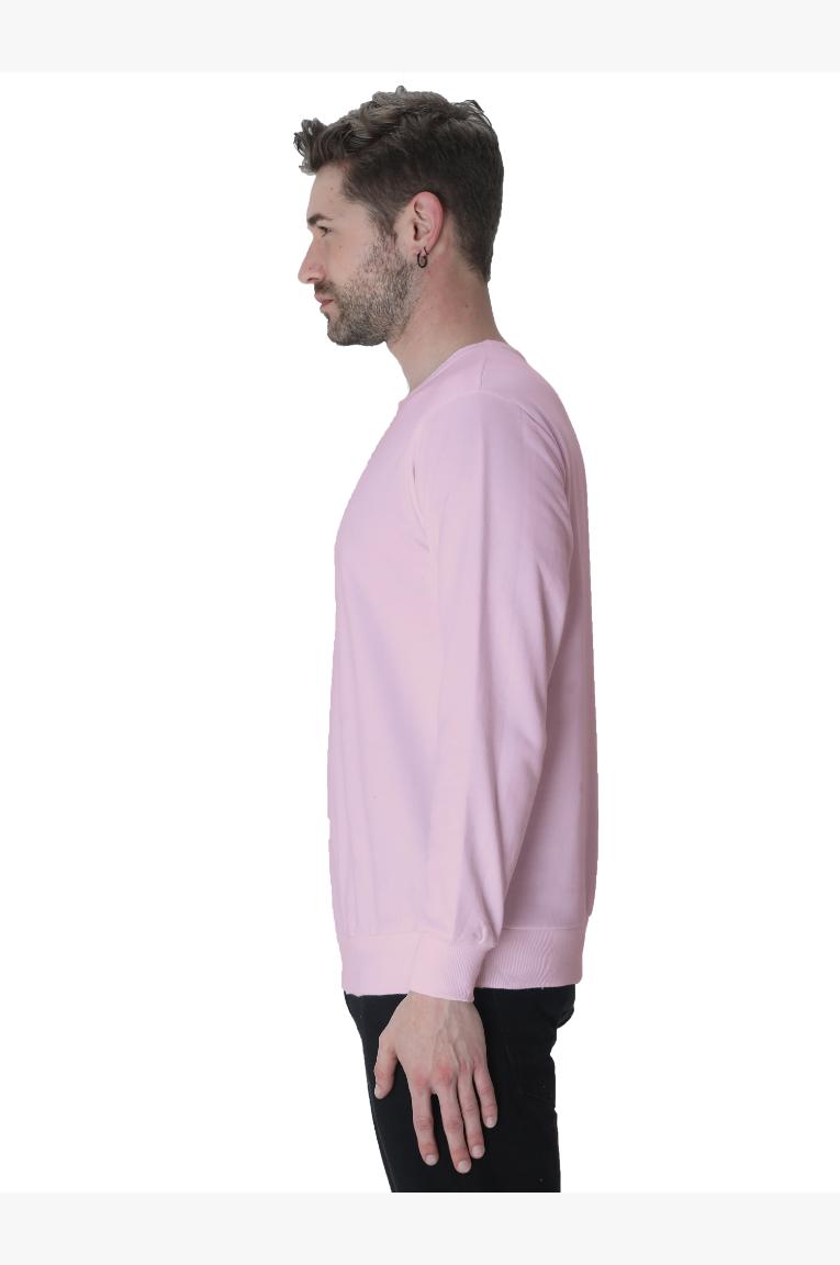 Men Pink Sweatshirt Looking Left