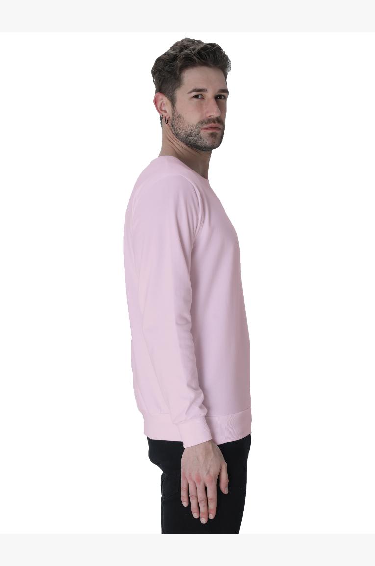 Men In Pink Sweatshirt Showing Right Sleeve