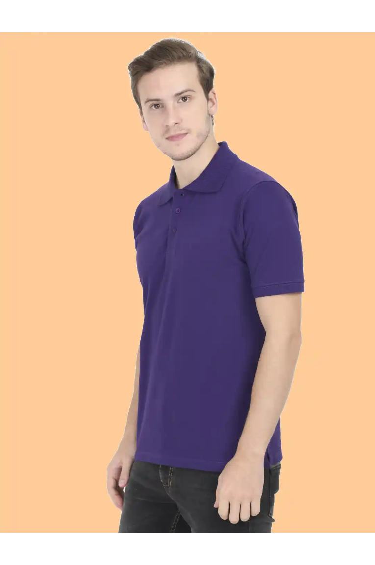 Men Purple Polo T-Shirt - Image 6