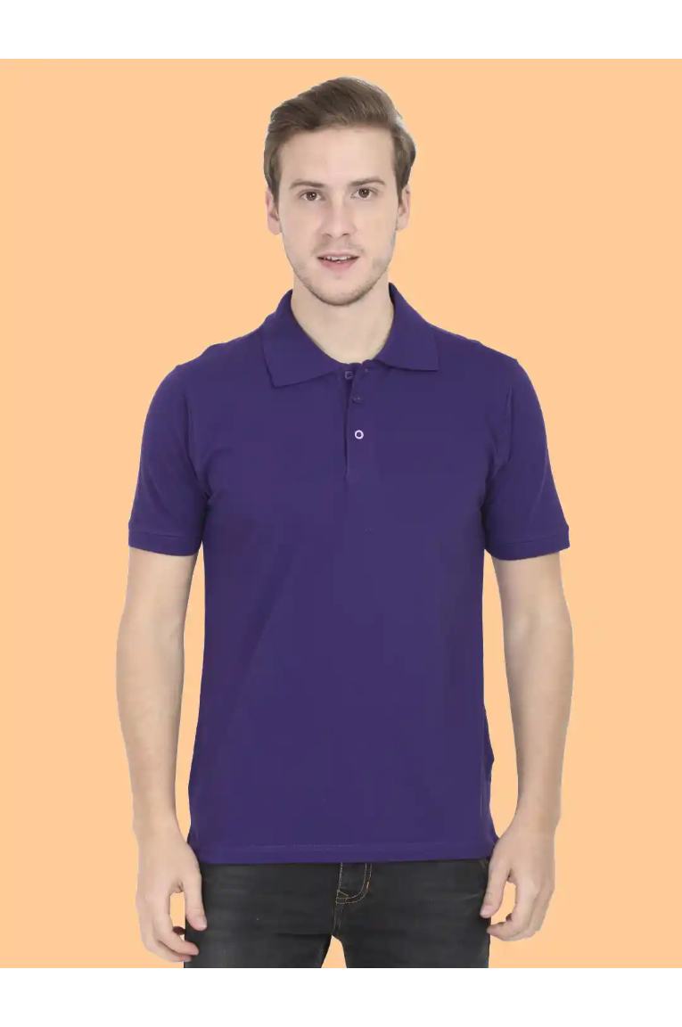 Men Purple Polo T-Shirt