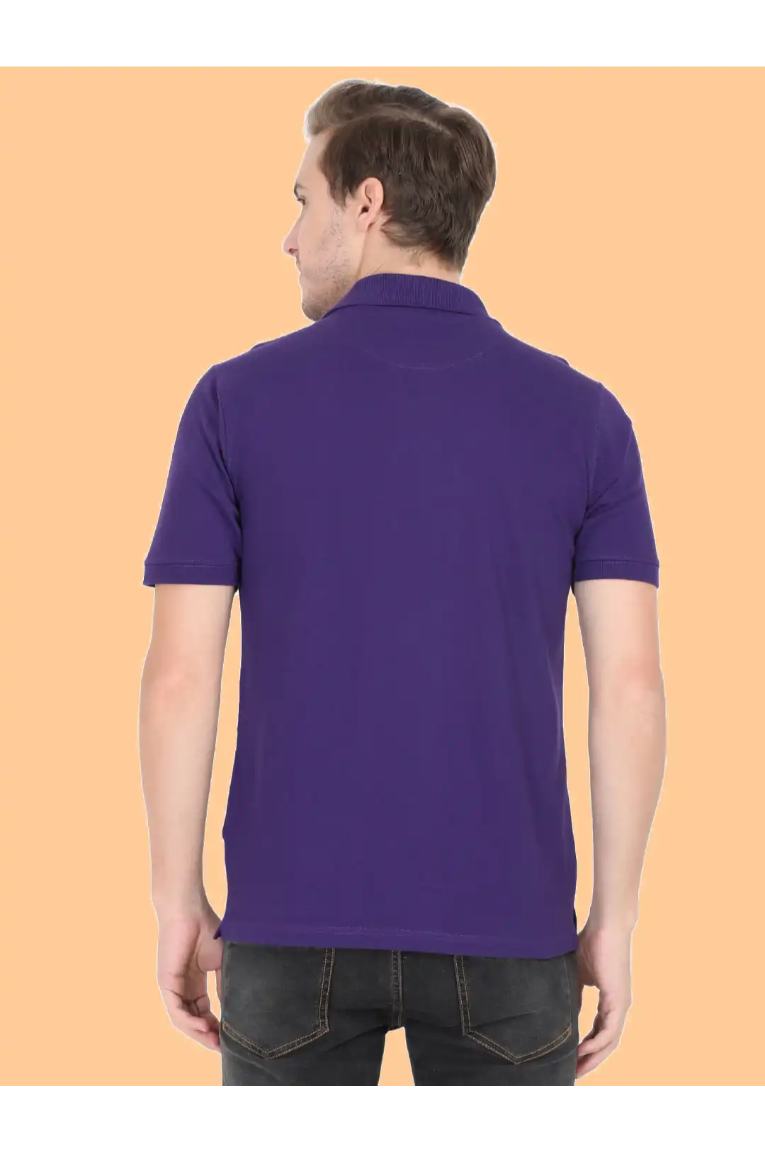 Men Purple Polo T-Shirt - Image 4