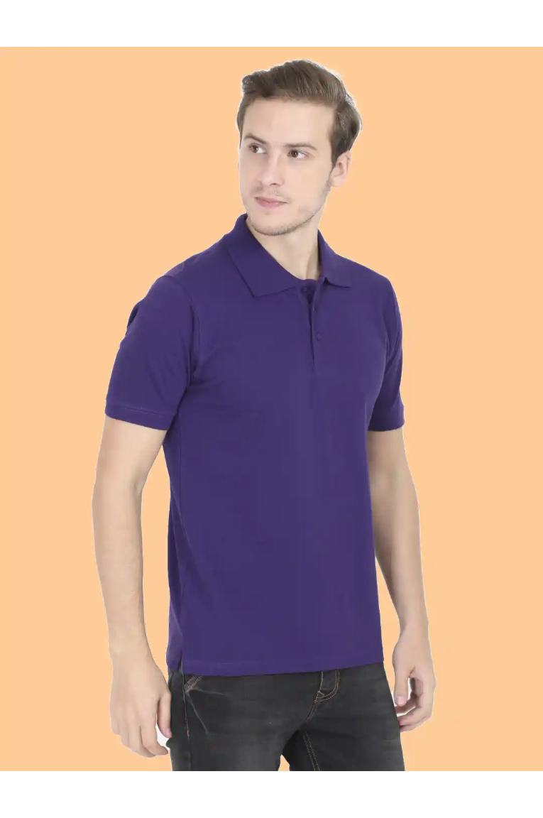 Men Purple Polo T-Shirt - Image 2