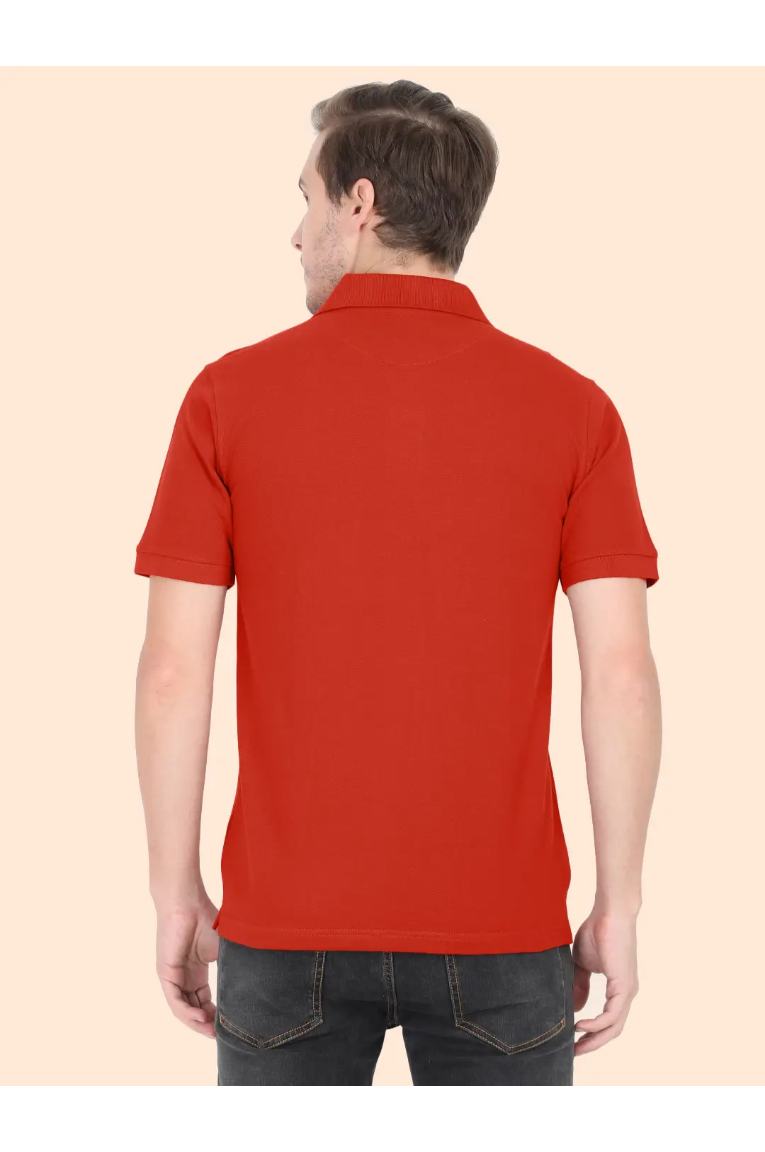 Men Red Polo T-Shirt - Image 3