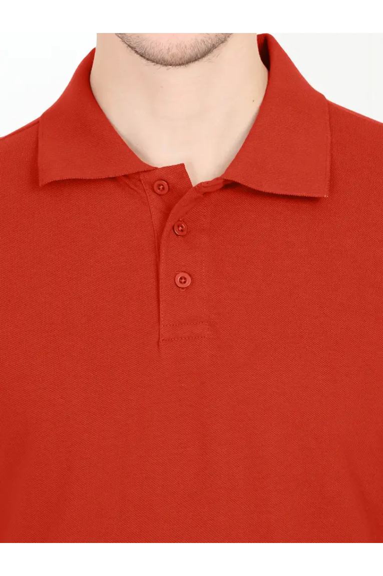 Men Red Polo T-Shirt - Image 5