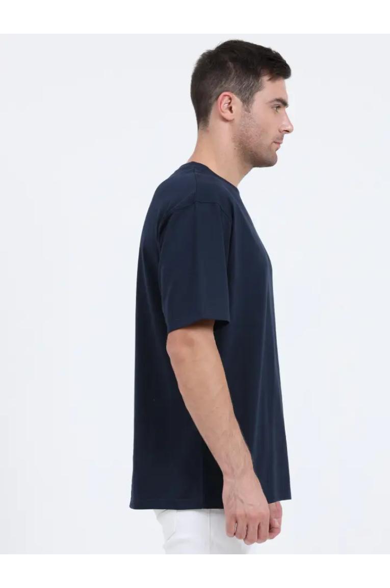 Right Sleeve Navy oversized T-shirt