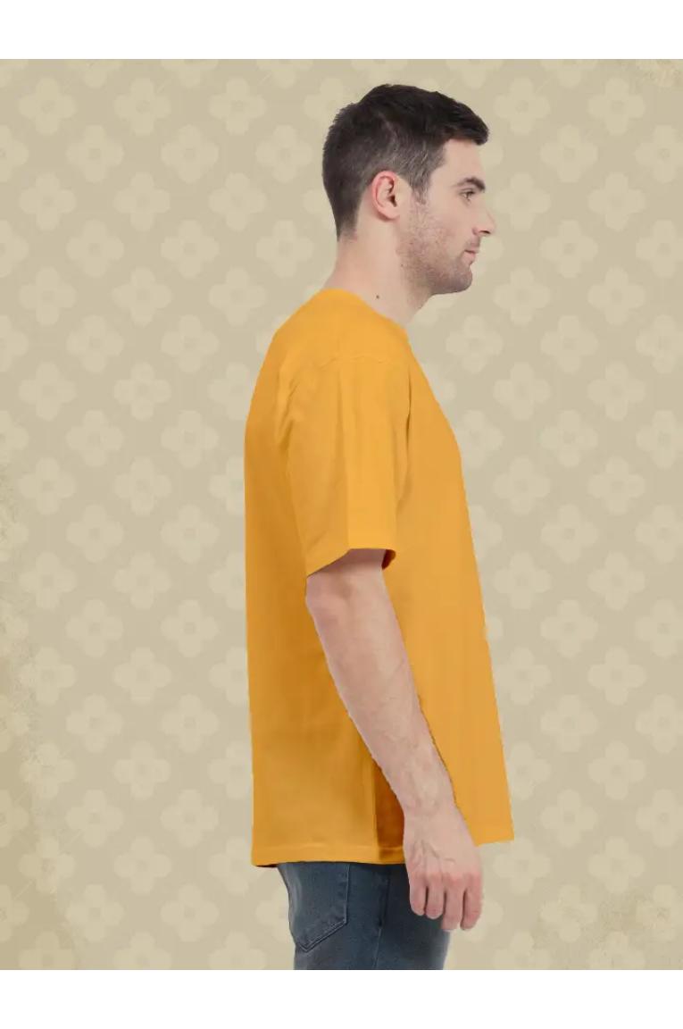 Right Shoulder Mustard Oversized T-shirt