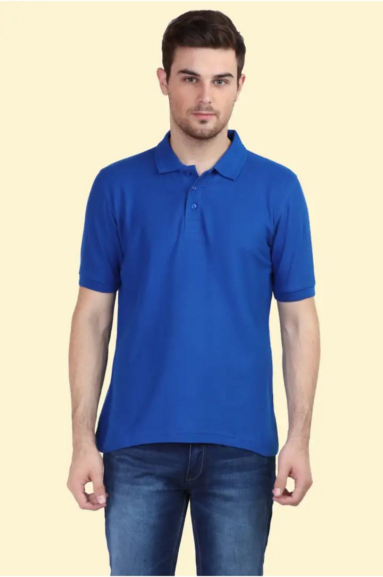 Men Royal Blue Polo T-Shirt - Image 2