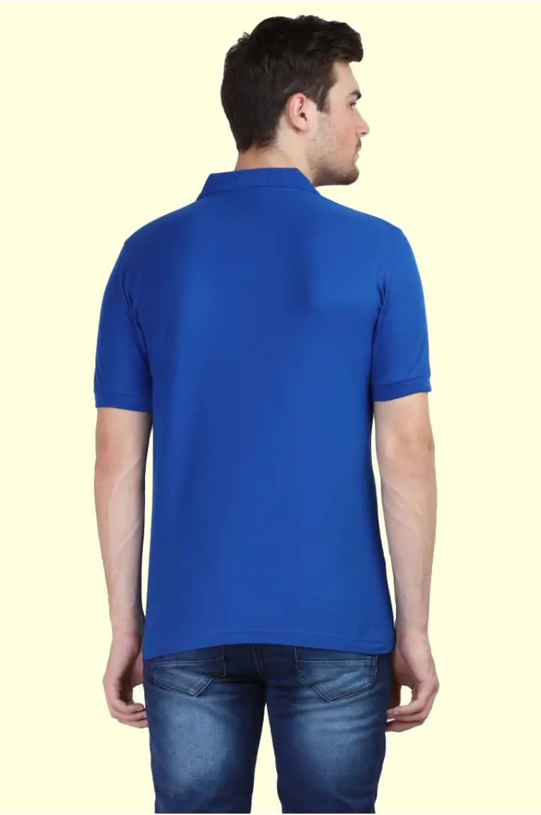 Men Royal Blue Polo T-Shirt - Image 5