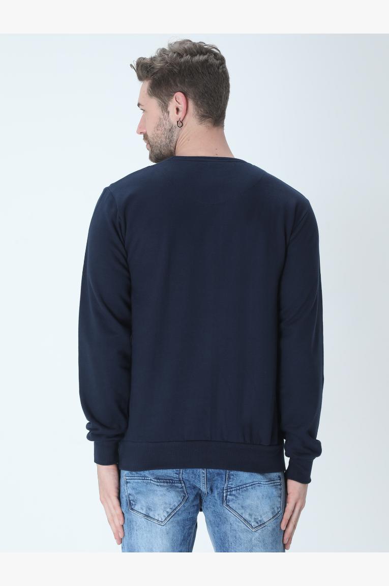 Back of Men In Navy Color Sweatshirt