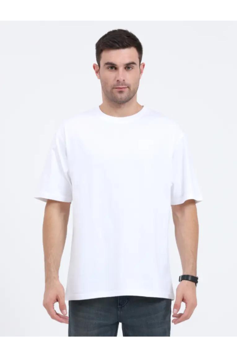 Model in White Oversized T-shirt