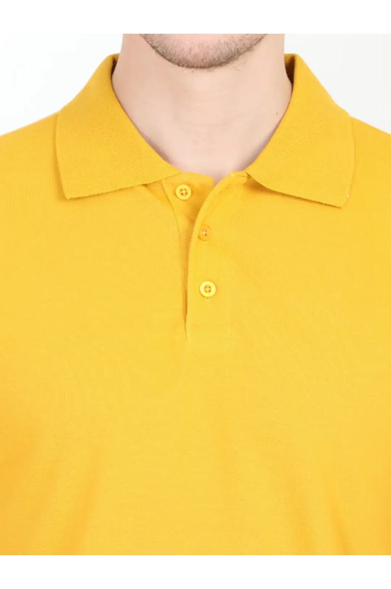 Collar Neck Of Yellow Color Polo T-shirt