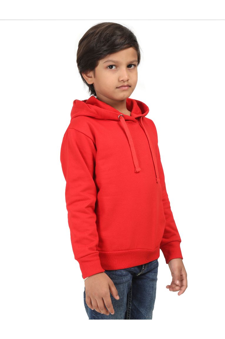 Kids Hooded Sweatshirt Red - Image 3