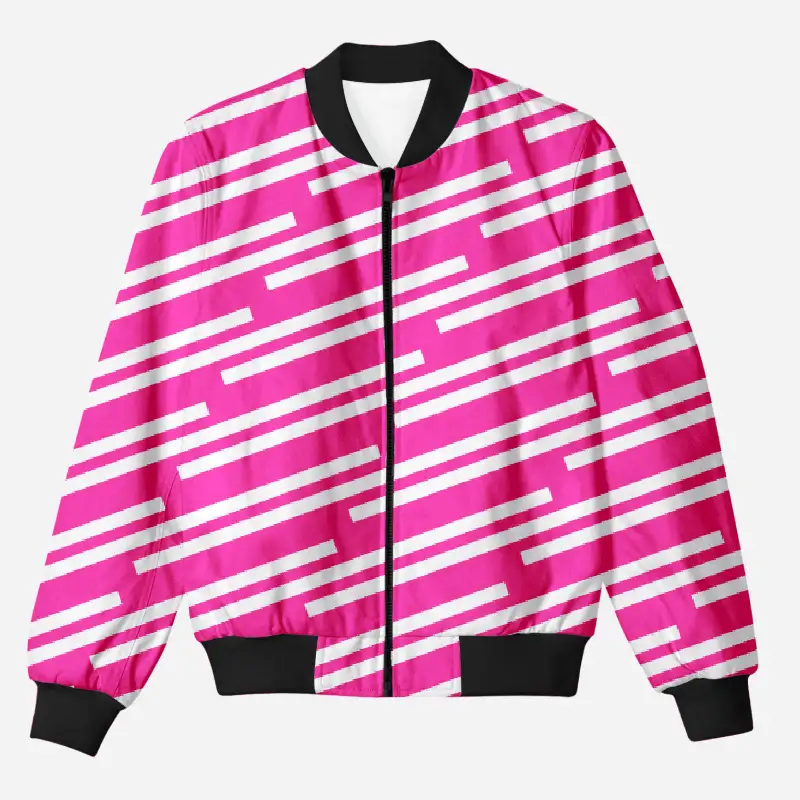 Pink Stripes Bomber Jacket
