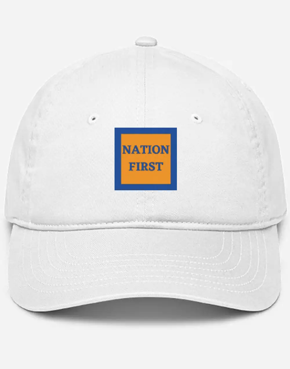 Nation First White Baseball Cap