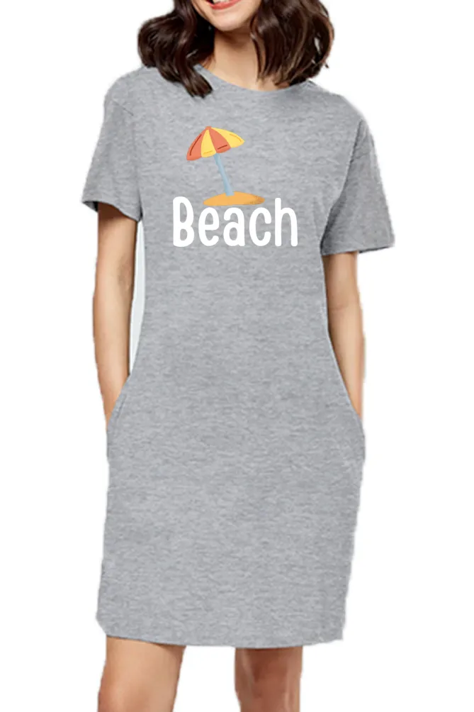 Women In Beach Grey Long Top