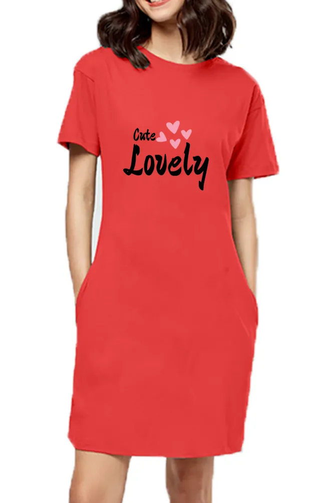 Lovely Red T-shirt Dress Long Top