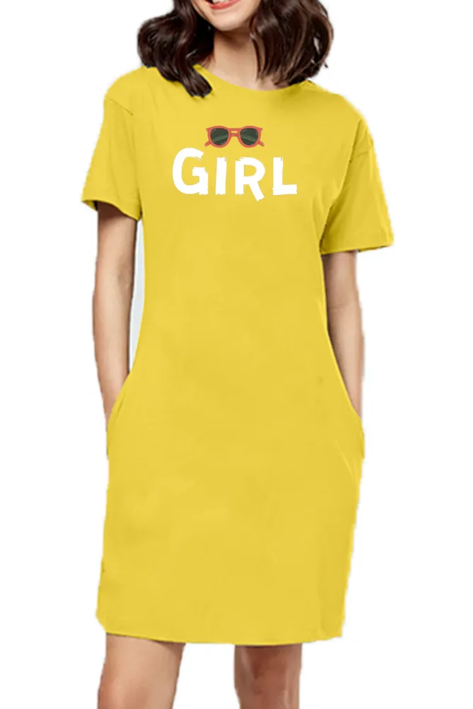 Girl Yellow Long T-shirt Dress