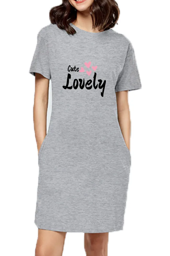 Lovely Grey Melange T-shirt Top Dress