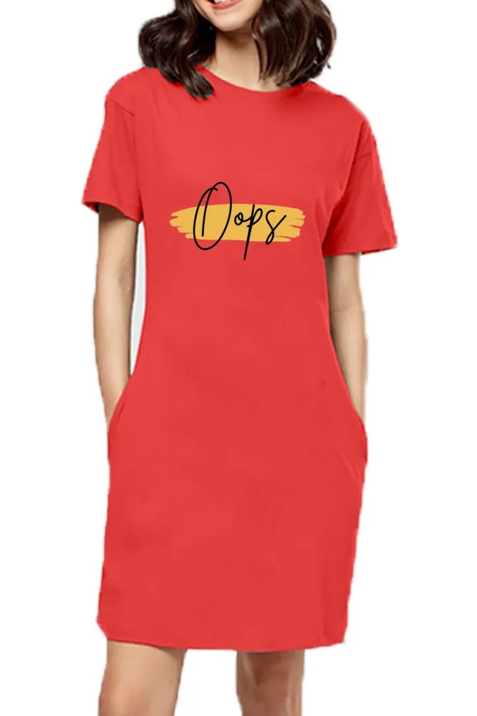 Oops Red Long Top T-shirt Dress