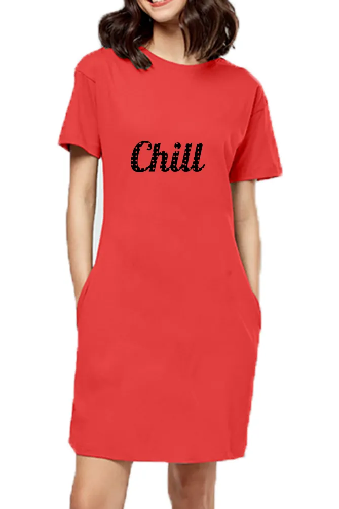 Chill Red Long T-Shirt Top Dress