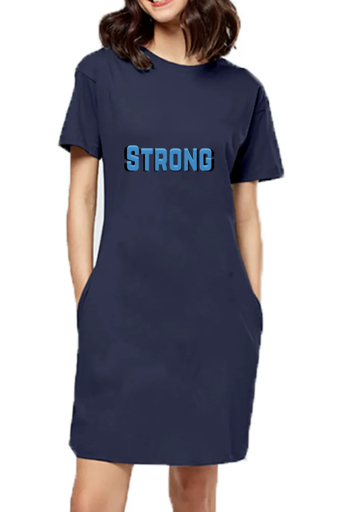Strong Printed Navy Blue Women's Long Top
