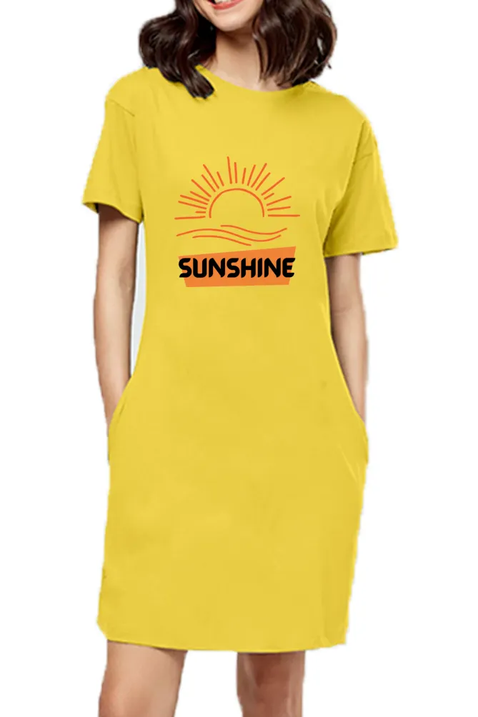 Sunshine Yellow Long Top T-shirt Dress