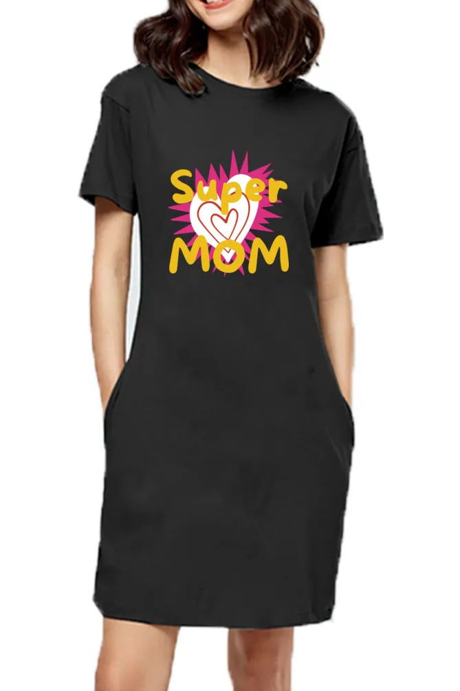 Super Mom Black Long T-shirt Top