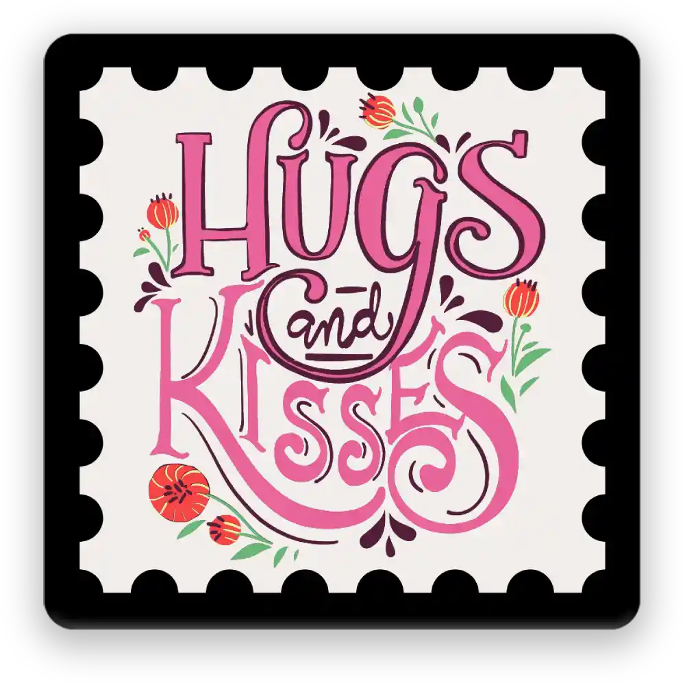 Hugs & Kisses Fridge Magnet