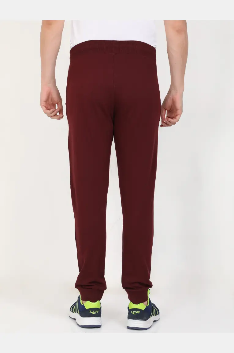 Plain Maroon Cotton Joggers Track Pant - Image 6