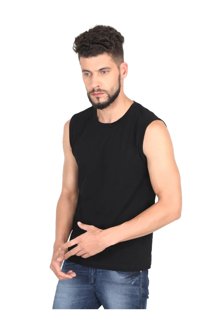 Men in black sleeveless vests