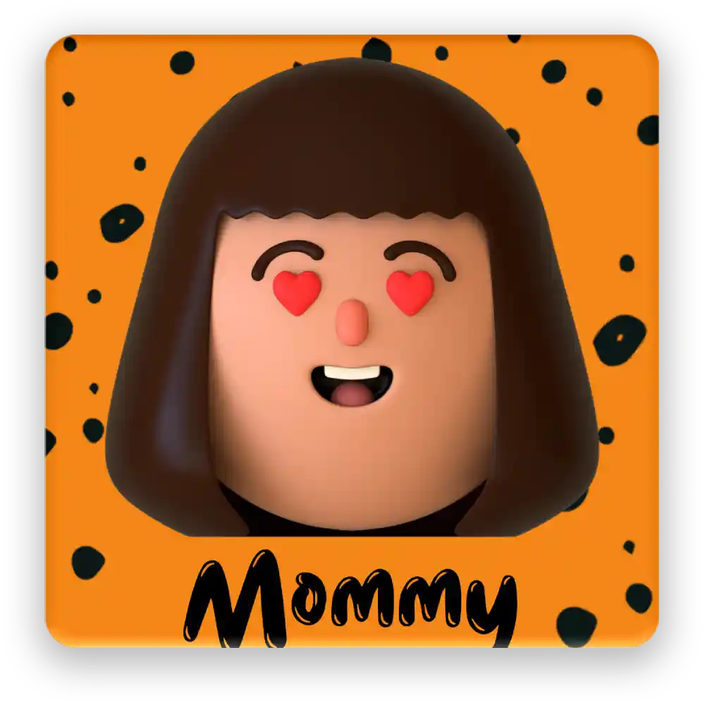 Mommy Printed Square Fridge Magnet