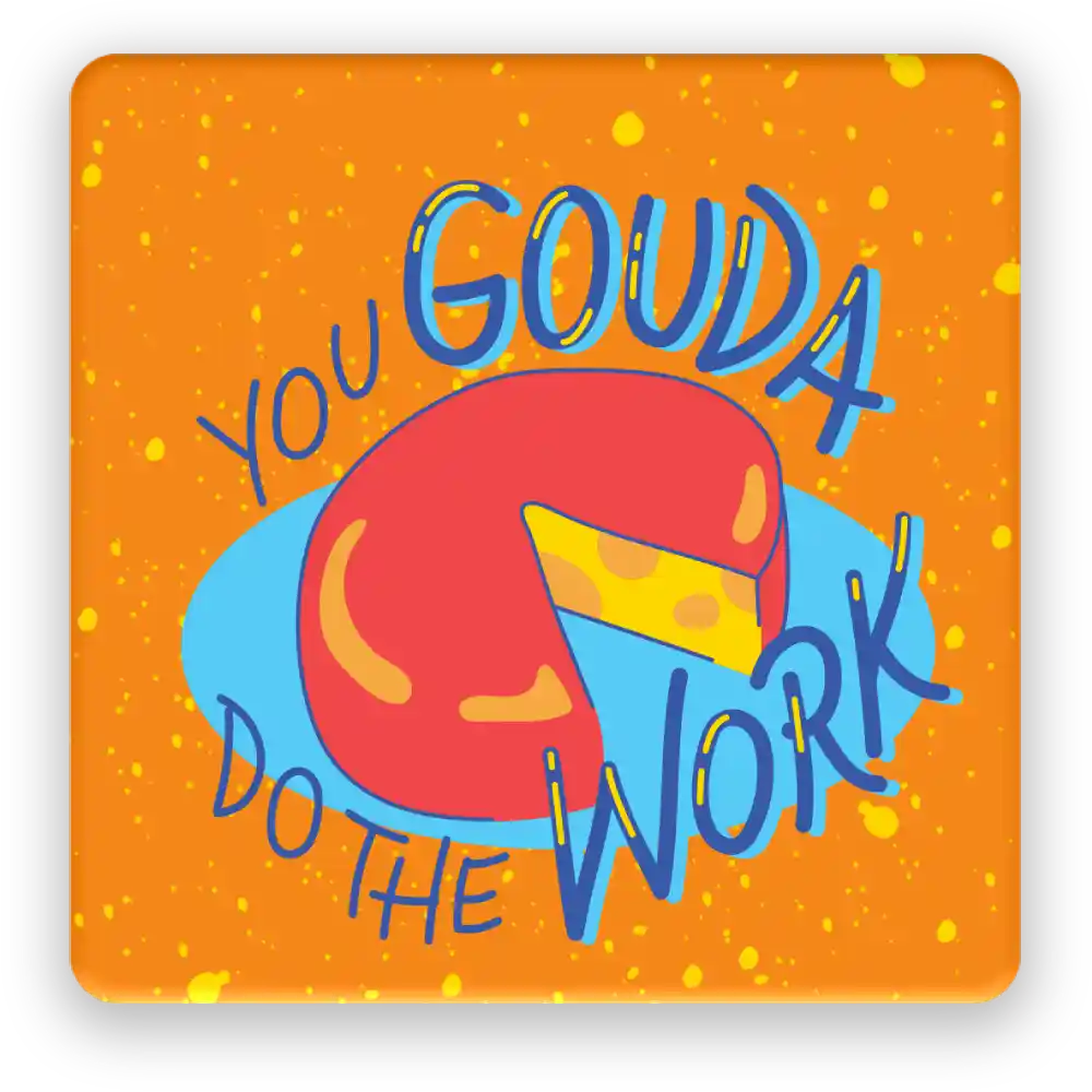 Do The Work Square Fridge Magnet
