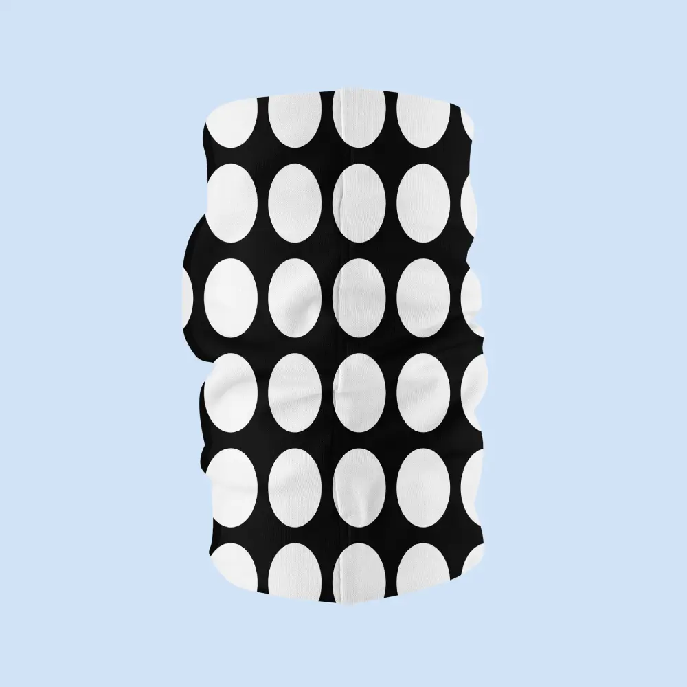 Oval Print Black White Face Bandana Mask - Image 3