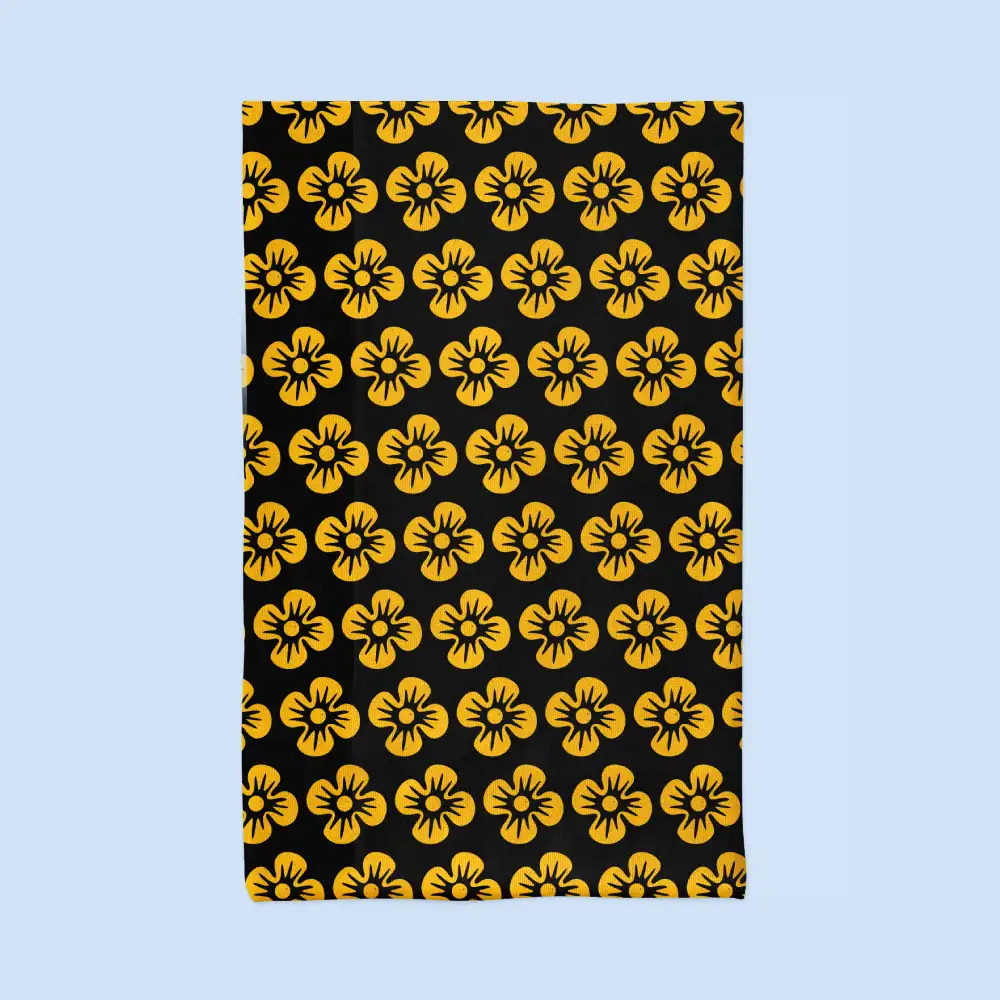 Black Floral Face Bandana Mask - Image 3