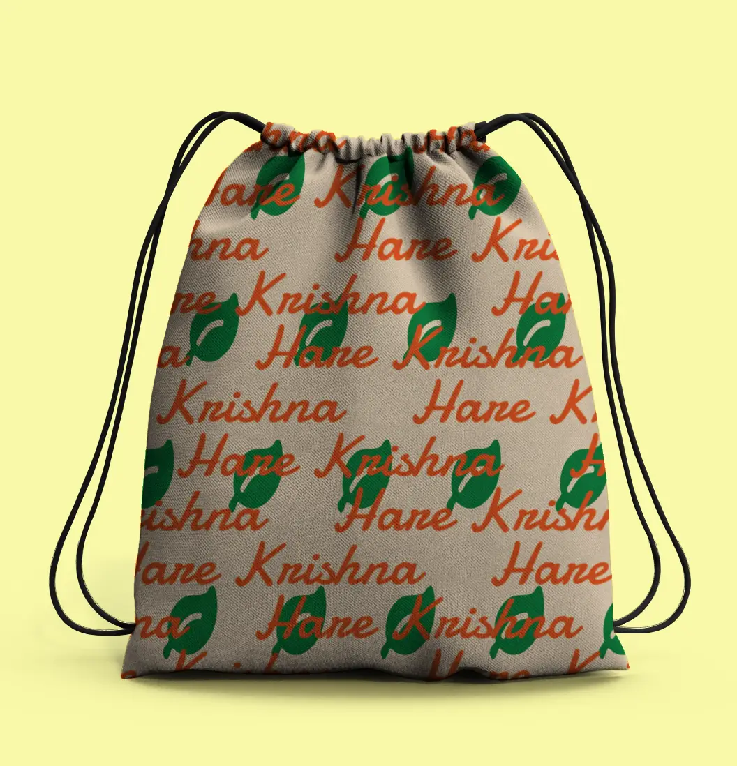 Hare Krishna Polyester Drawstring Bag