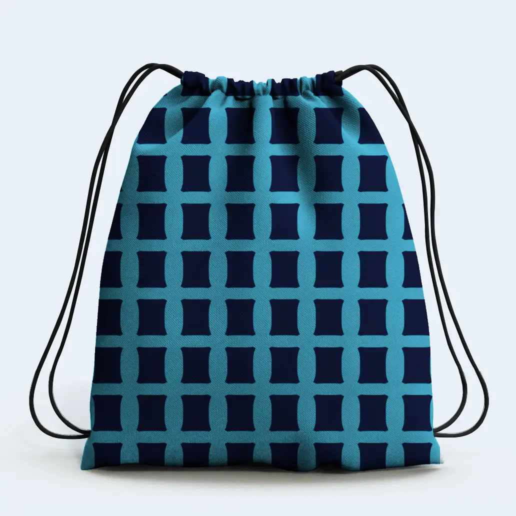 Casual Blue Color Drawstring Bag