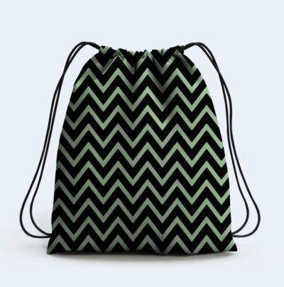 Zig Zag Print Drawstring Bag