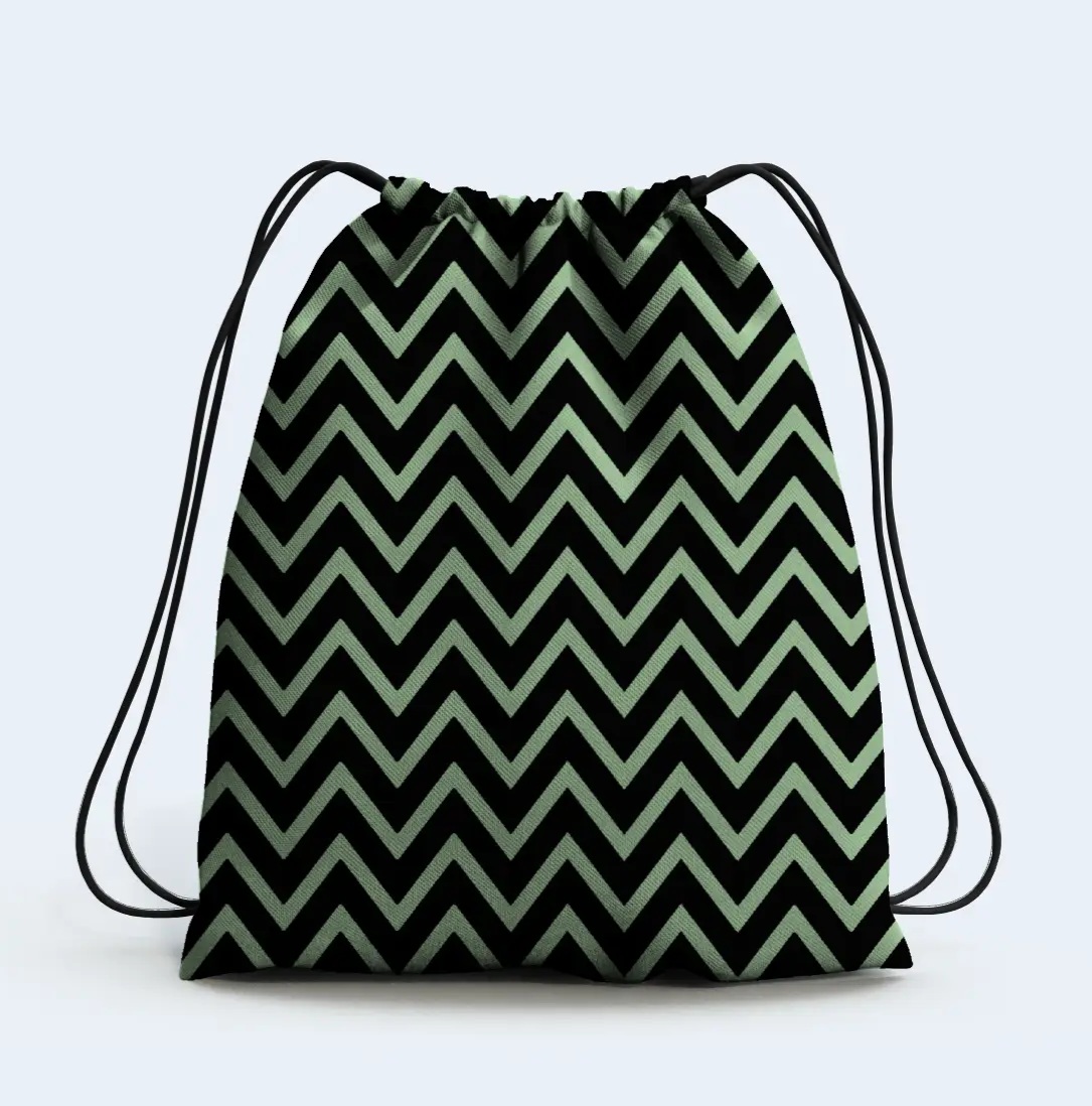 Zig Zag Print Drawstring Bag - Image 1