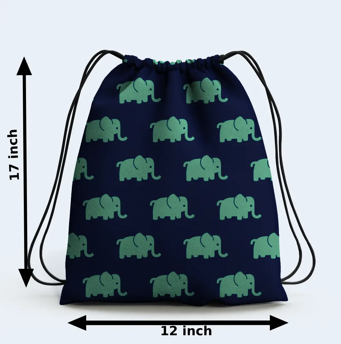 Elephant Backpack Drawstring Bag - Image 2