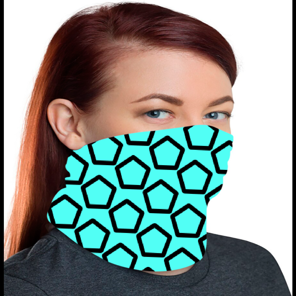 Mint Color Hex Print Face Bandana Mask