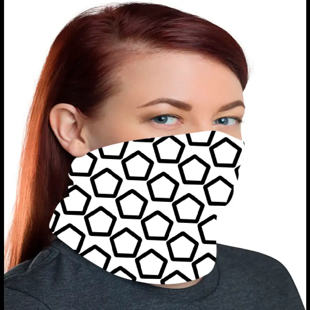 White Black Face Bandana Mask - Image 3