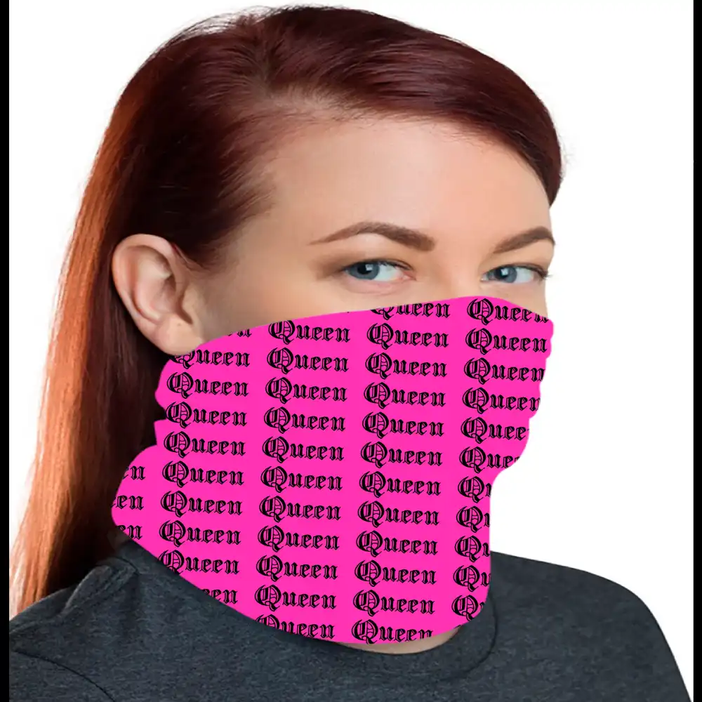 Queen Typographic Face Bandana Mask