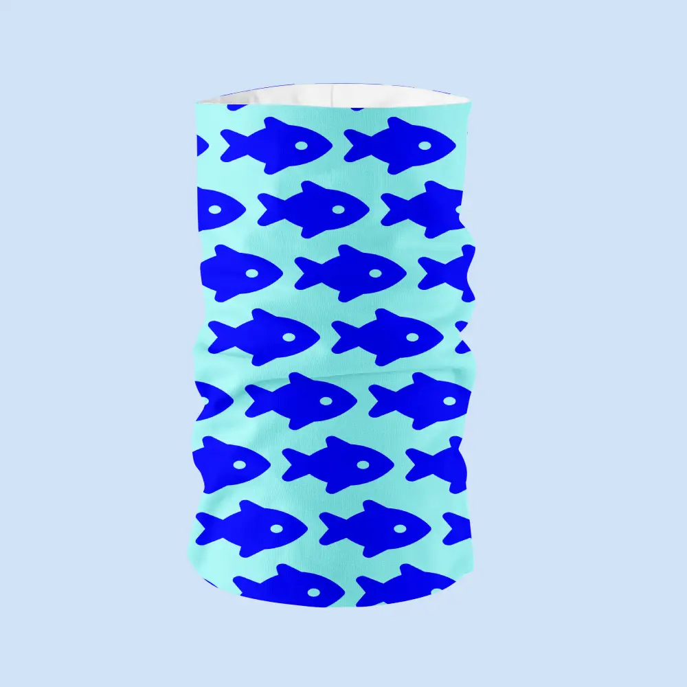 Blue Fish Face Bandana Mask - Image 3