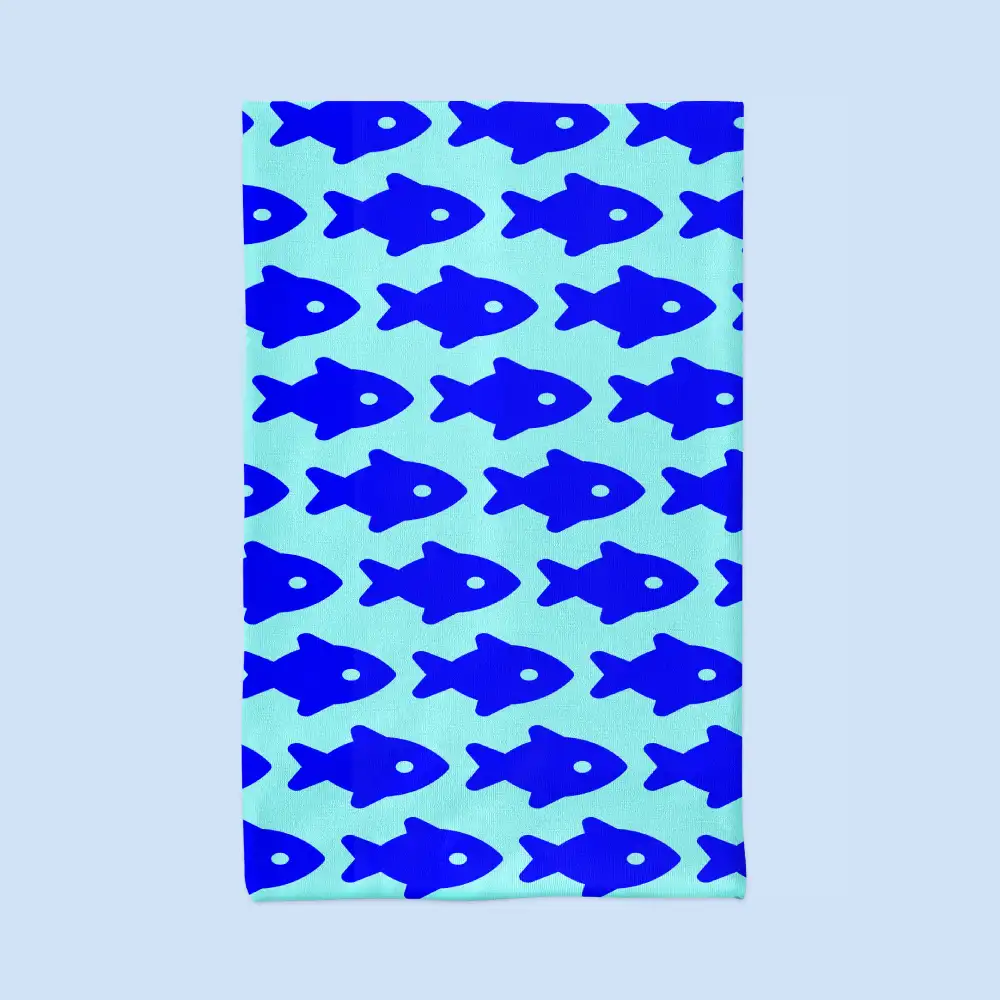 Blue Fish Face Bandana Mask - Image 2