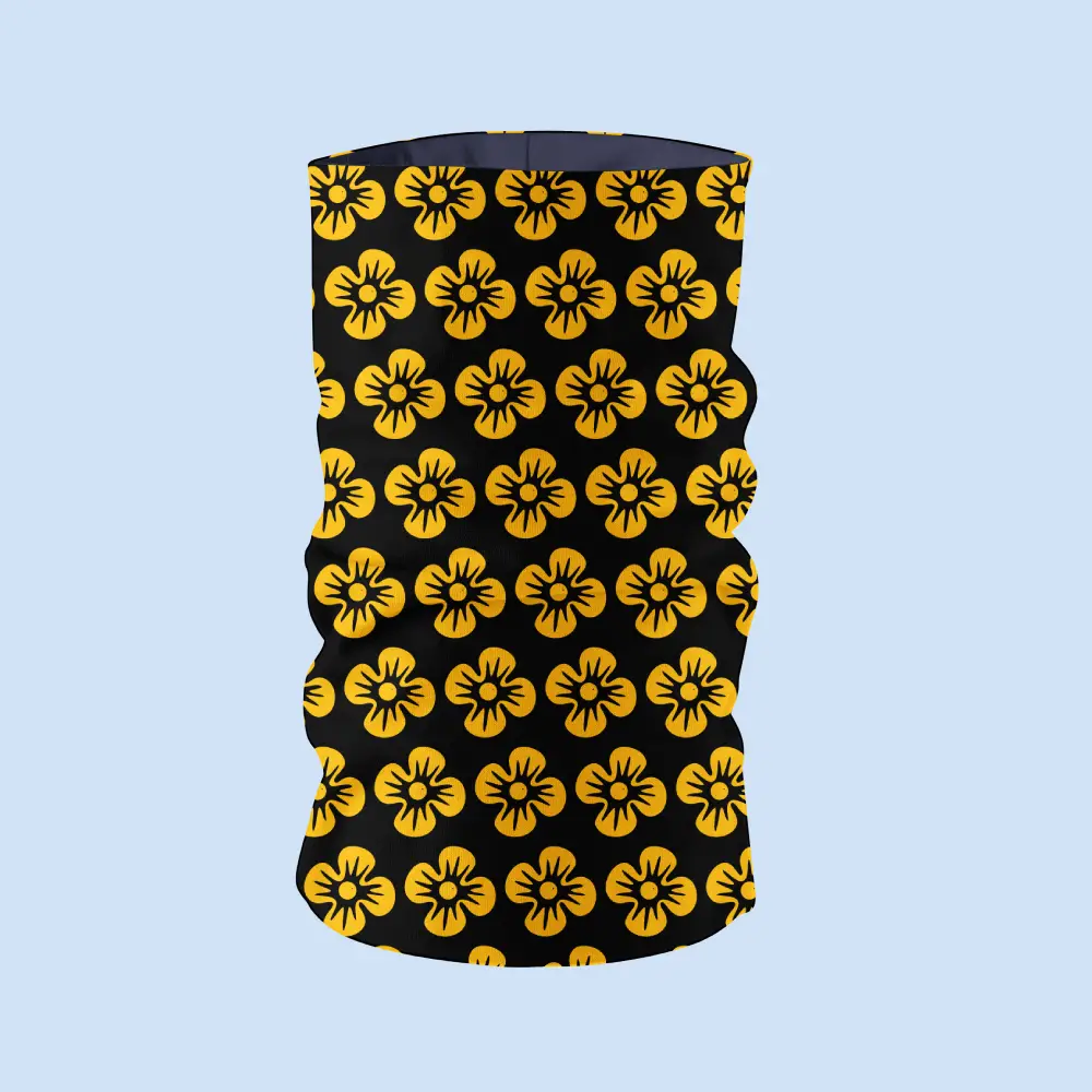 Black Floral Face Bandana Mask - Image 2