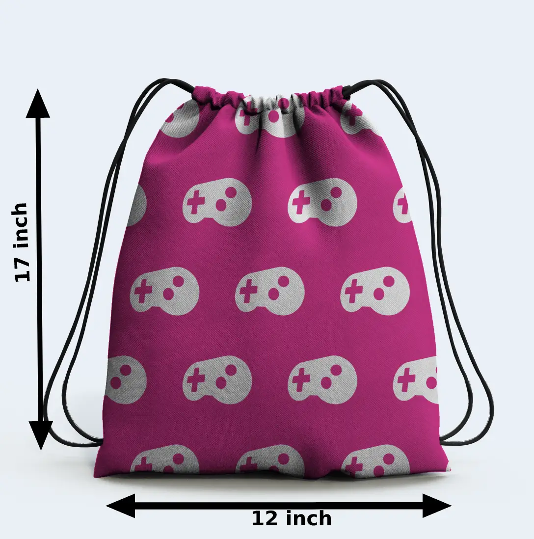 Stylist Gamer Pink Color Drawstring Bag - Image 2