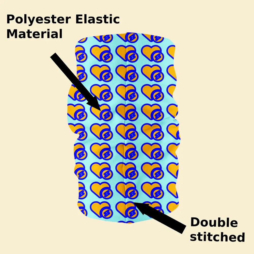 Heart Print Face Bandana Mask - Image 3