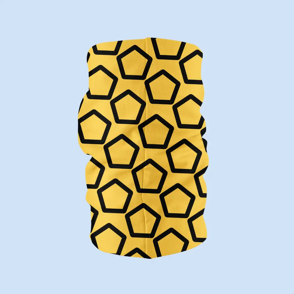 Yellow Hex Print Face Bandana Mask - Image 2