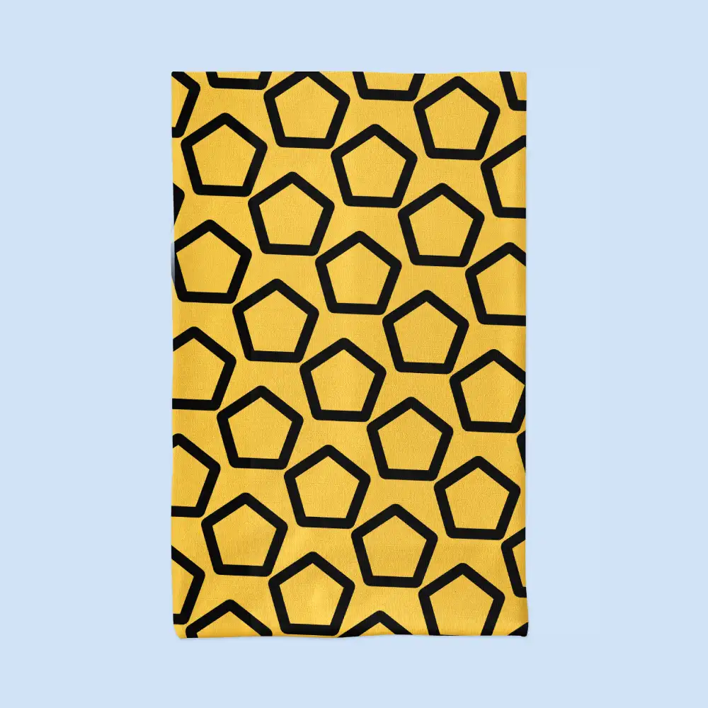 Yellow Hex Print Face Bandana Mask - Image 3